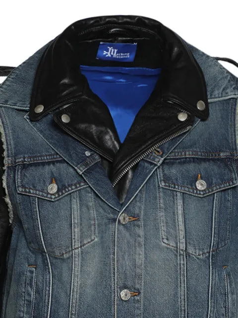 MARKING DISTANCE Bikerclub layered-effect jacket