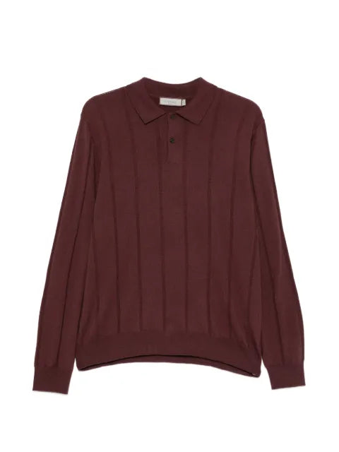 Canali ribbed-knit polo sweater