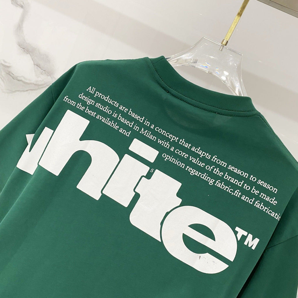 Off-White Oversized Letter Graphic Short Sleeve Crew Neck T-Shirt