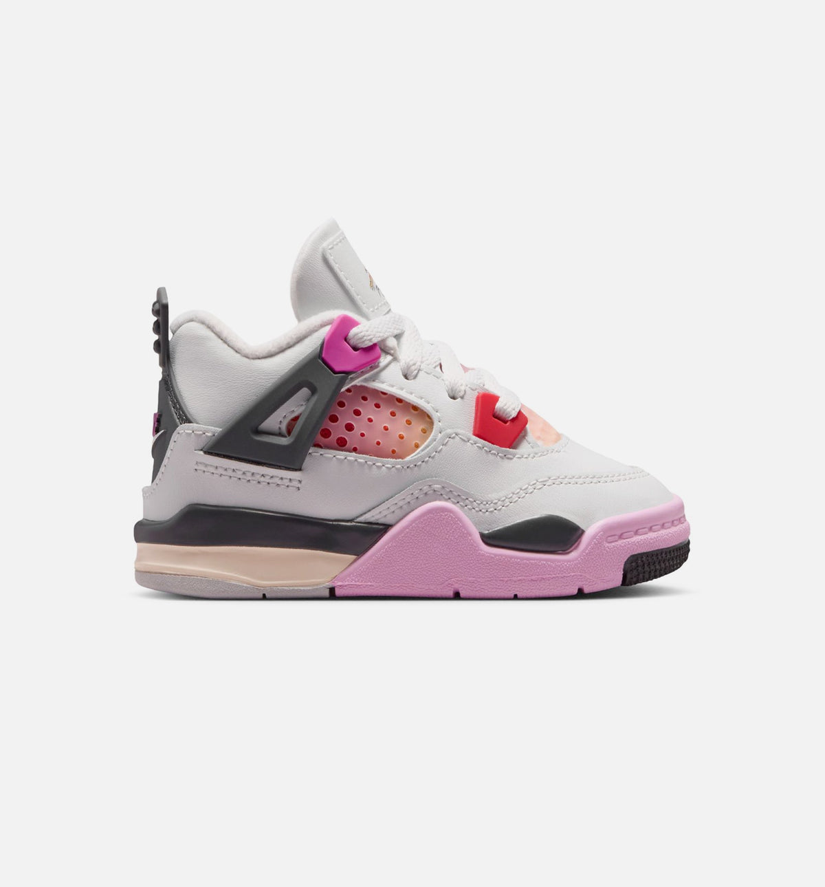 Air Jordan 4 Retro 'Comic' - Infant/Toddler Lifestyle Sneaker (Off White/Fire Pink/Anthracite)
