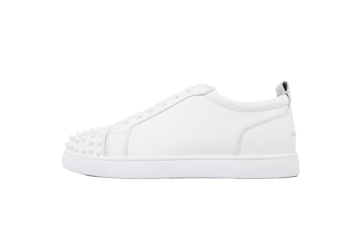 Christian Louboutin Louis Junior Spikes Flat Calf White