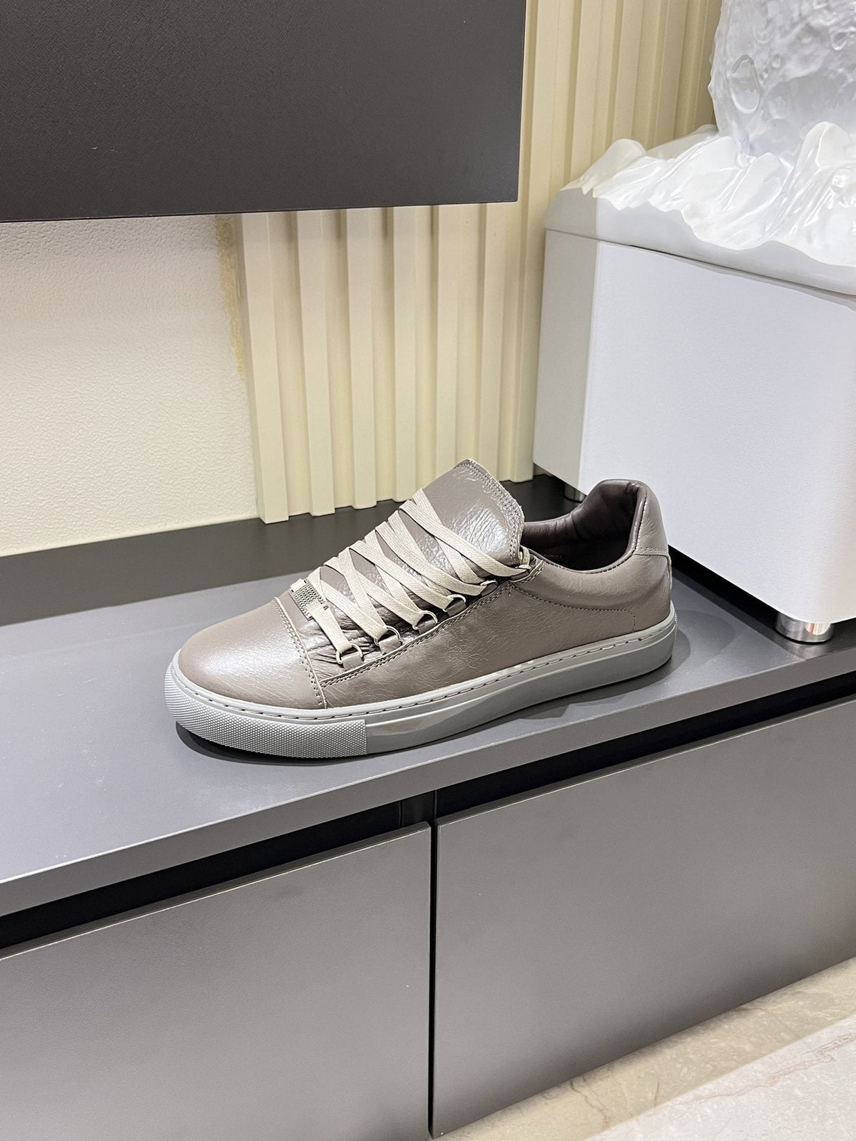 Balenciaga Taupe Gray Low-Top Sneakers