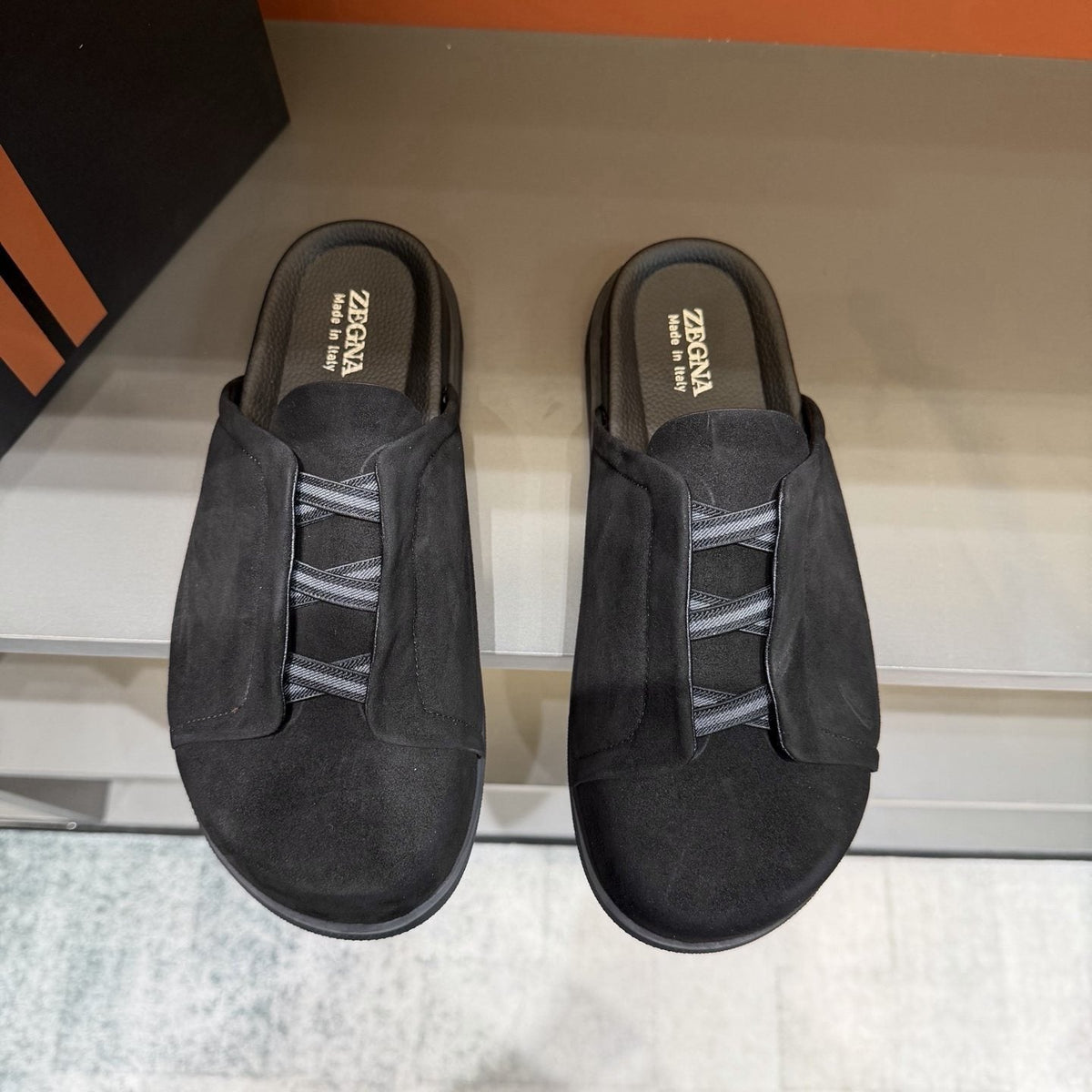 Zegna Men's Layered Vamp Slide Sandals