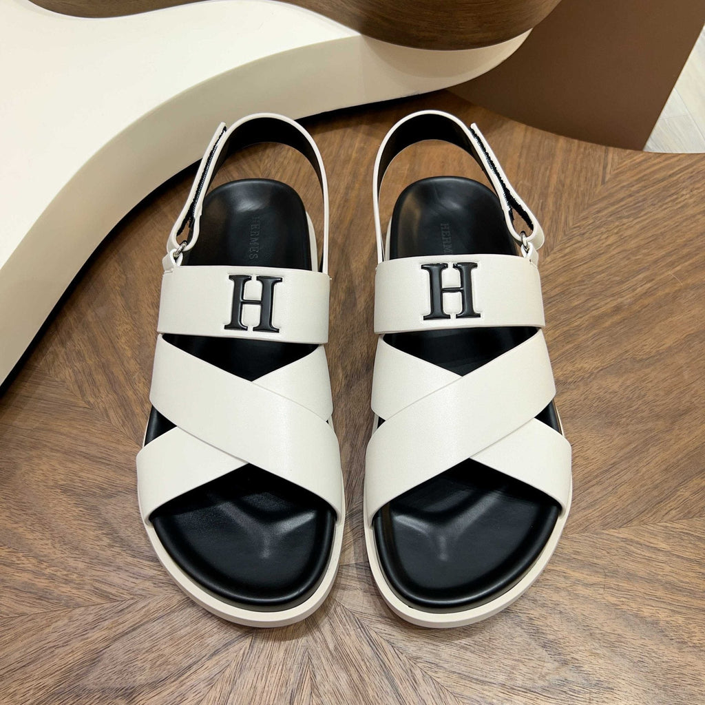 Hermès Men's Cross-Strap Slingback Sandals